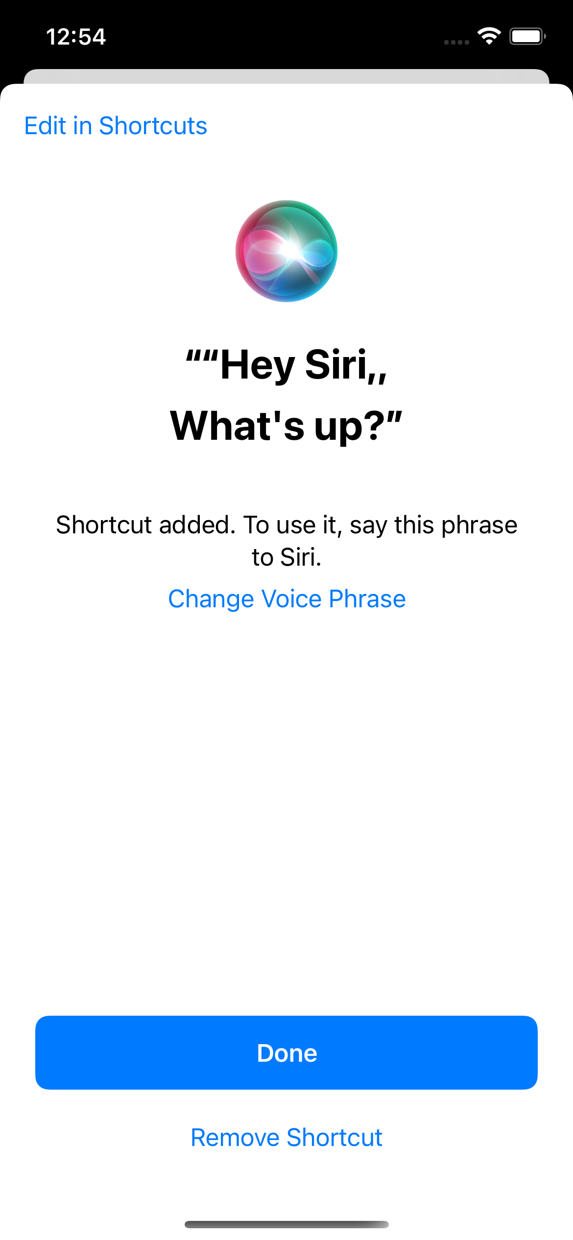 Present Shortcut Example